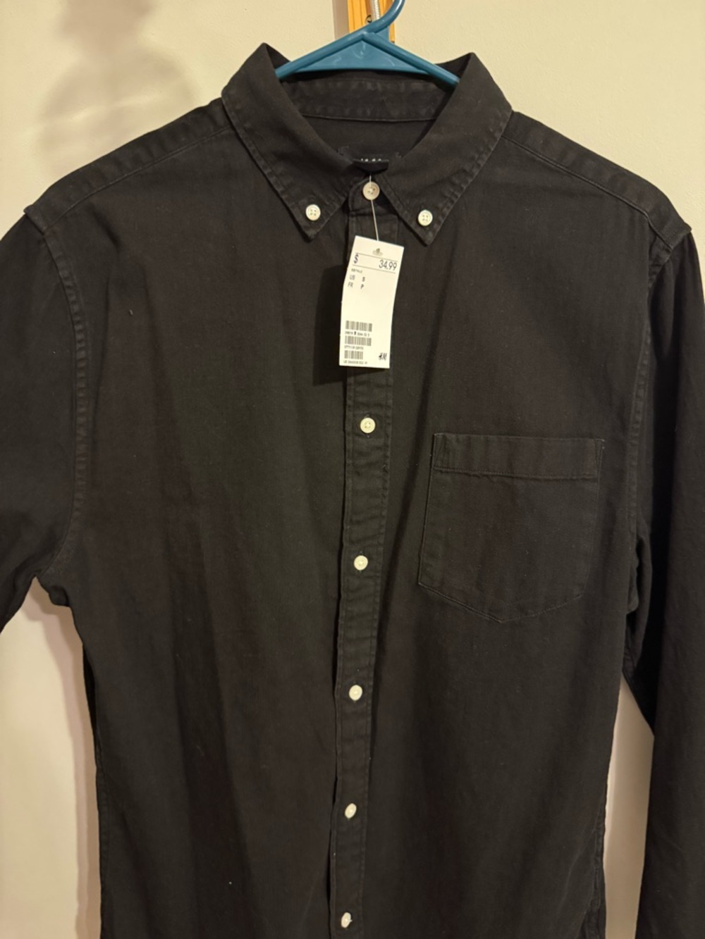 H&M Men’s Black Button-Down Pocket Shirt